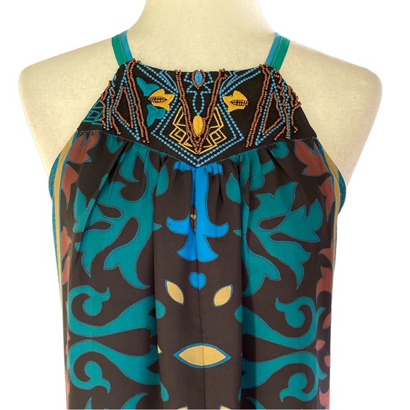 Anthropologie One September Del Mar Beaded Halter Tie Neck Bow Slip Dress - XS - Picture 4 of 14